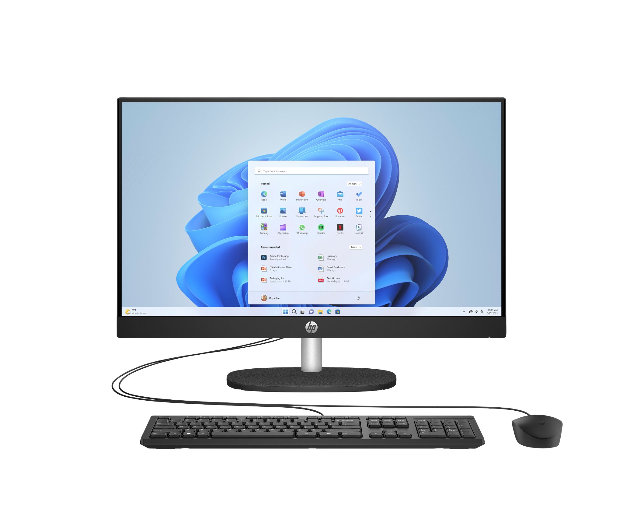 HP 23.8 Inch All-in-One 24-cr1083nh PC Intel Core Ultra 7 8GB RAM 512GB SSD FHD Jet Black (D18Y9EA)