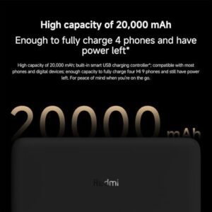 Xiaomi Power Bank 20000mAh Redmi 18W Fast Charge Black