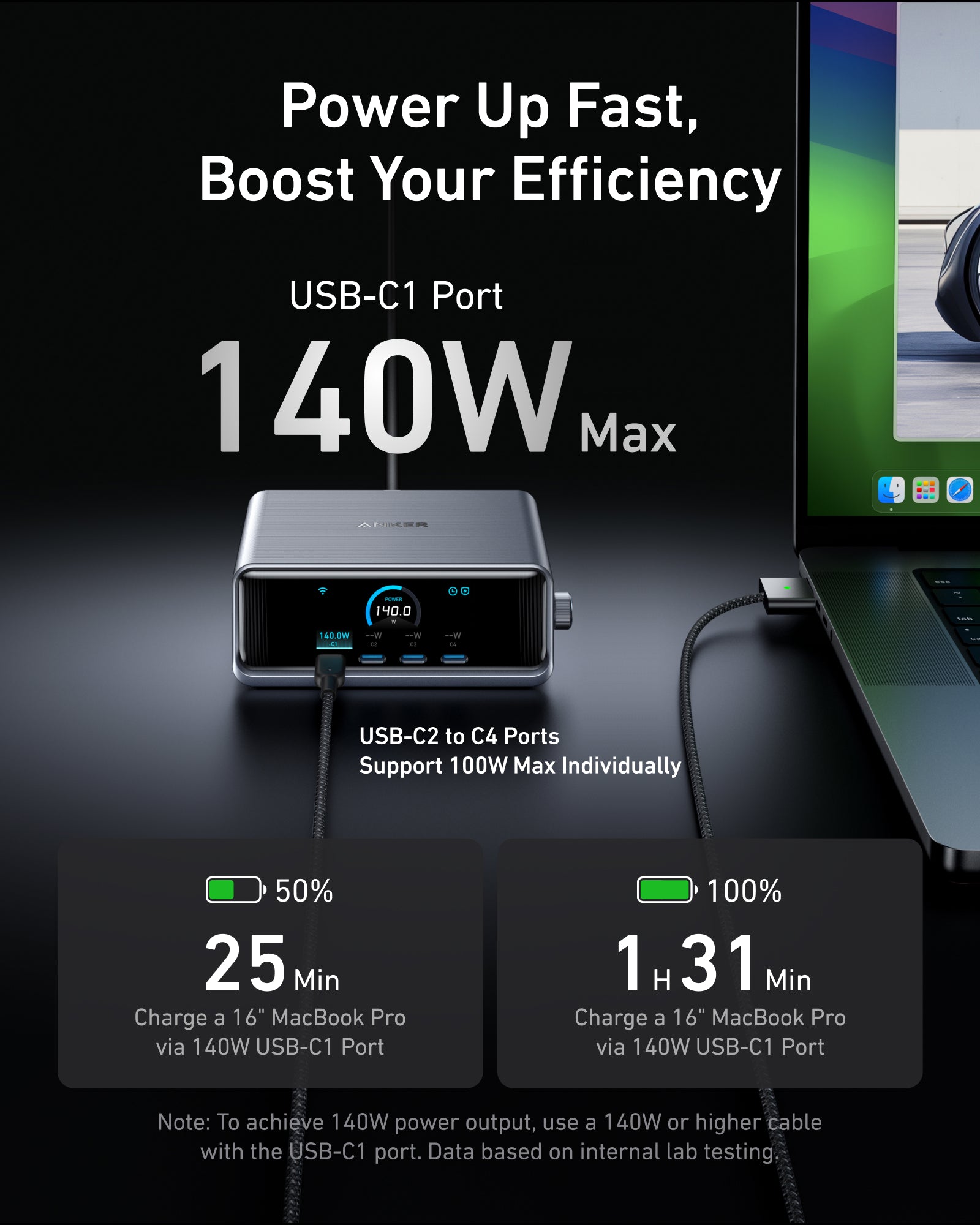 Anker Prime 250W GaN Desktop Charger (6 Ports) Silver - Image 3
