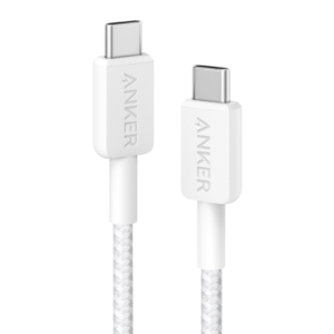 Anker 322 USB-C to USB-C Cable (3ft, 60W, Braided) White