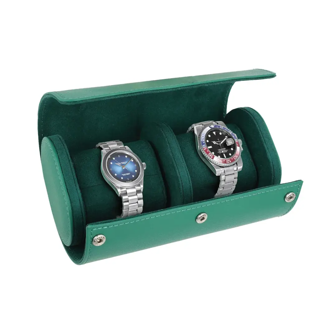 Green Lion Duo Watch Roll Case Green