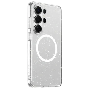 Levelo Clara MagSafe Glitter TPU PC Case For Samsung S26 Ultra Transparent