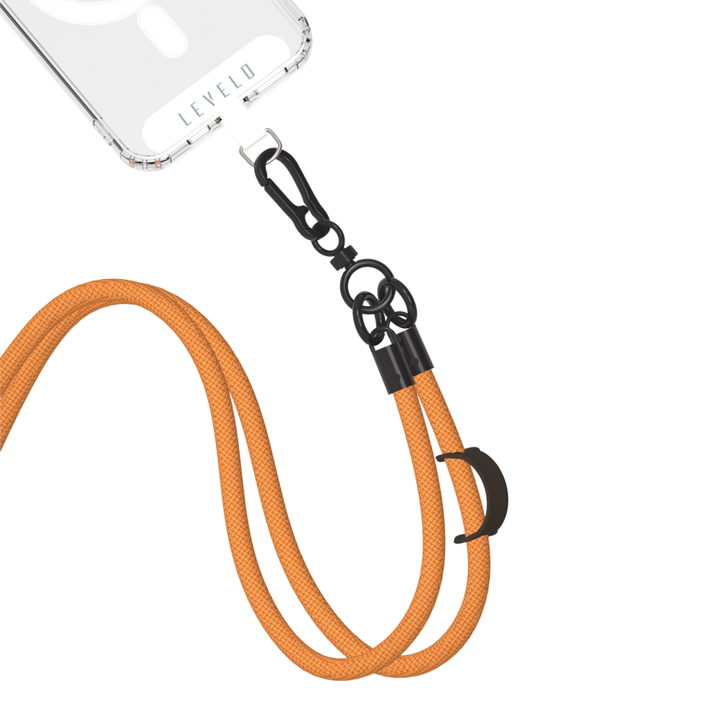 Levelo Everly Phone Crossbody Lanyard Carrot Orange