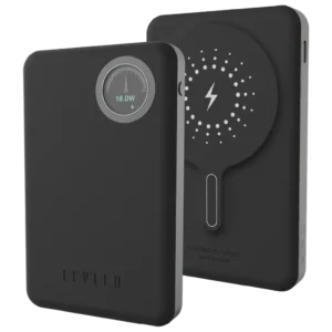 Levelo Marbella Leather MagSafe Power Bank 10000mAh Dusk Black
