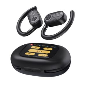 Powerology Open-Ear Air Conduction ENC TWS Earbuds and Charging Case with Display Black
